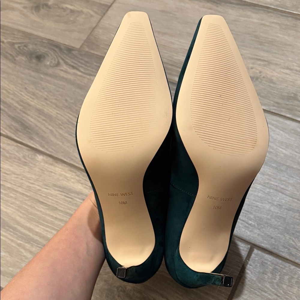 Nine West Oraye Dark Green Stiletto Pumps Sz 10 M - Picture 11 of 14